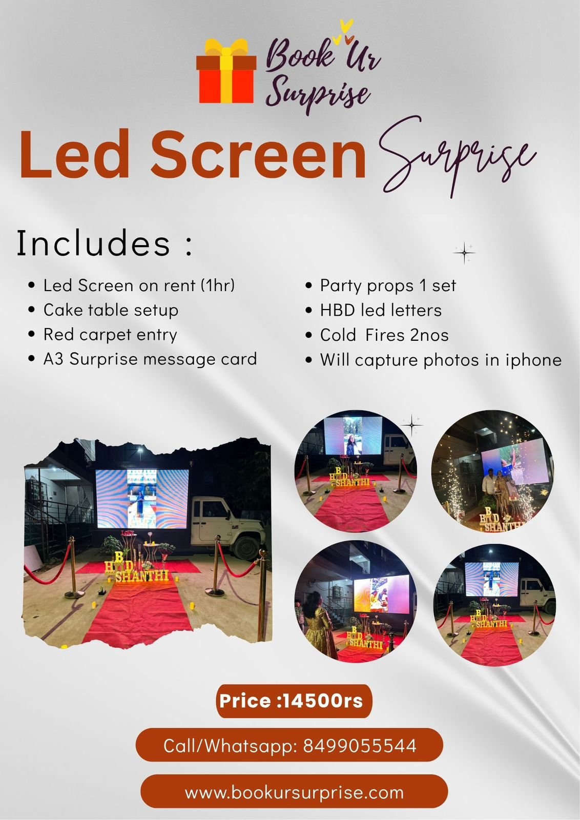 LED Screen Surprise package by Book UR Surprise